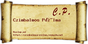 Czimbalmos Pálma névjegykártya